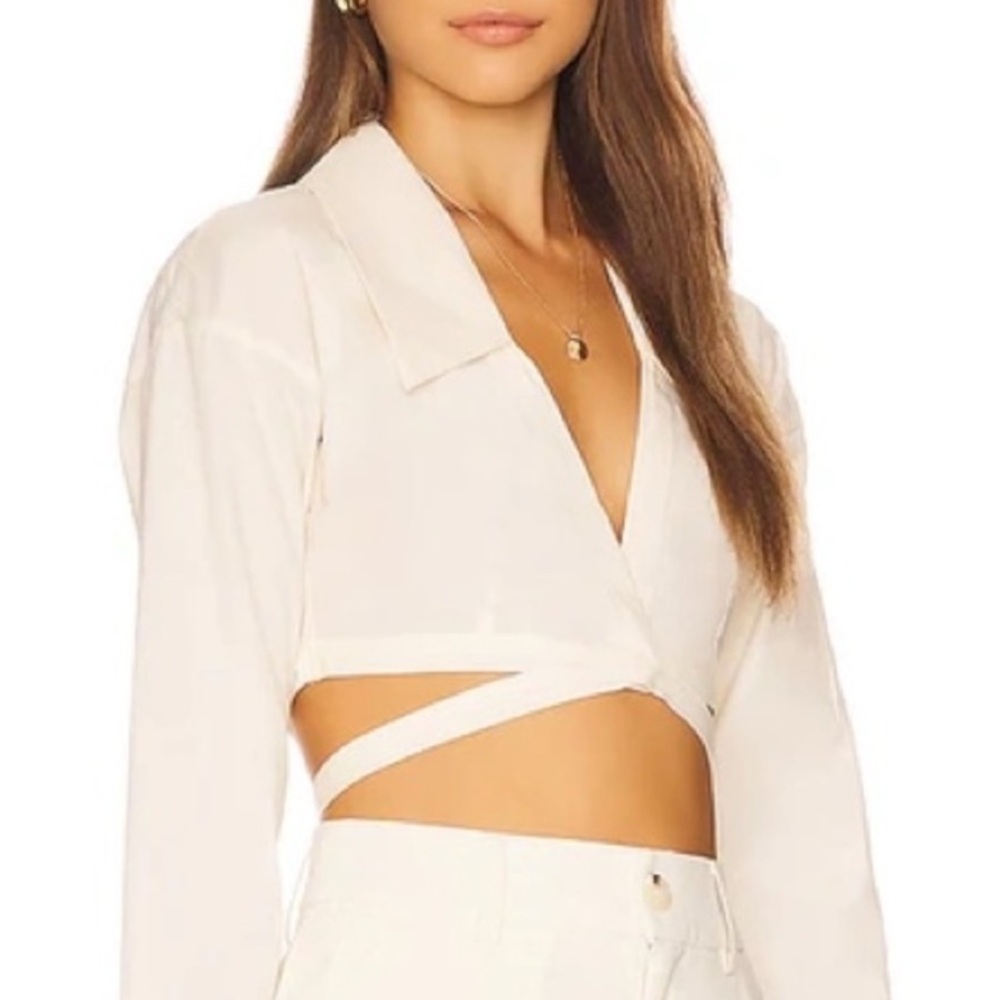 NWT  Weworewhat Poplin wrap top